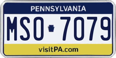 PA license plate MSO7079