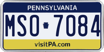 PA license plate MSO7084