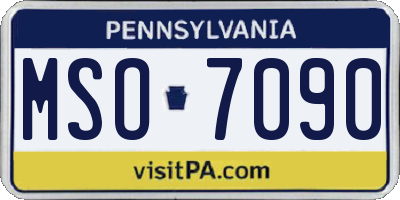 PA license plate MSO7090