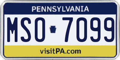 PA license plate MSO7099