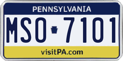 PA license plate MSO7101