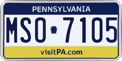 PA license plate MSO7105