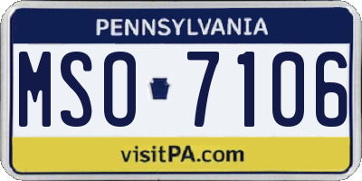PA license plate MSO7106