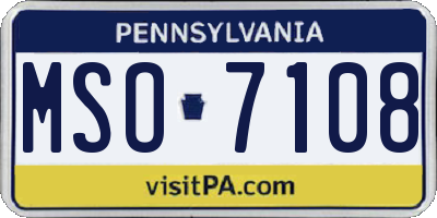 PA license plate MSO7108
