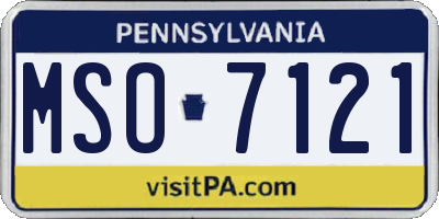 PA license plate MSO7121