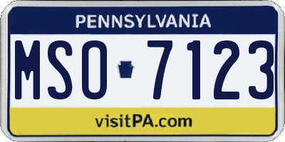 PA license plate MSO7123