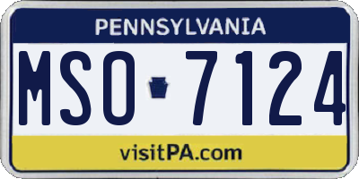 PA license plate MSO7124