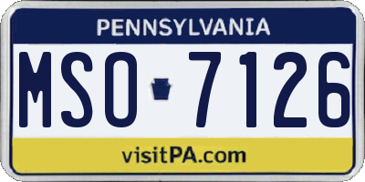 PA license plate MSO7126