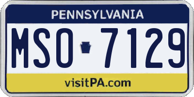 PA license plate MSO7129