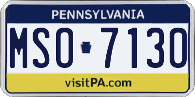PA license plate MSO7130