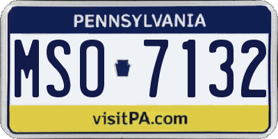 PA license plate MSO7132