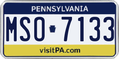 PA license plate MSO7133