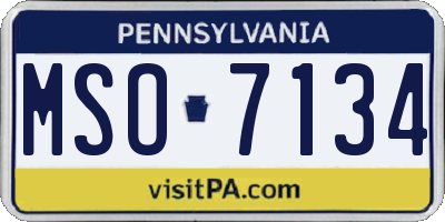 PA license plate MSO7134