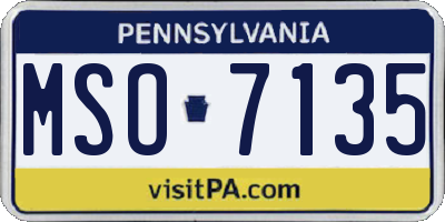 PA license plate MSO7135