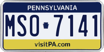 PA license plate MSO7141
