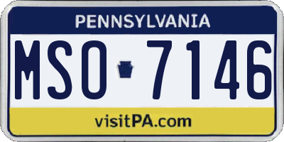 PA license plate MSO7146