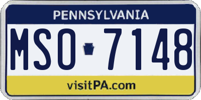 PA license plate MSO7148
