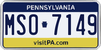 PA license plate MSO7149