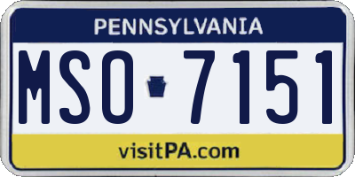 PA license plate MSO7151