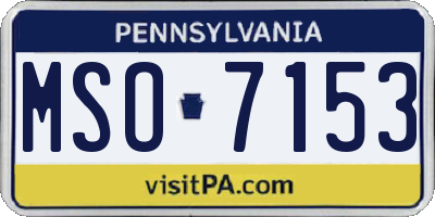 PA license plate MSO7153