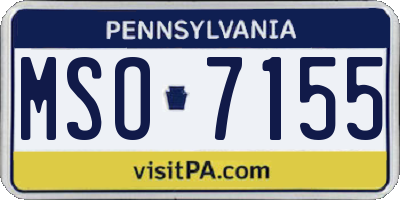 PA license plate MSO7155