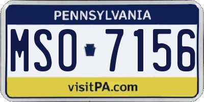 PA license plate MSO7156