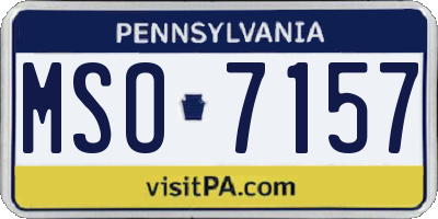 PA license plate MSO7157