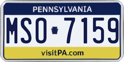 PA license plate MSO7159