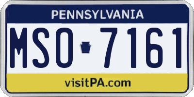 PA license plate MSO7161