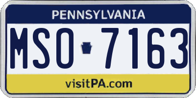 PA license plate MSO7163