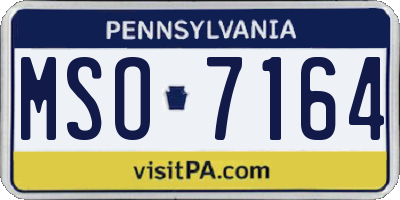 PA license plate MSO7164