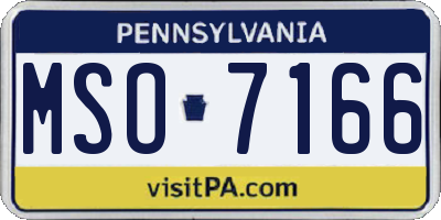 PA license plate MSO7166