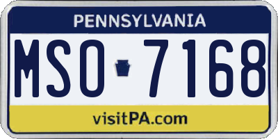 PA license plate MSO7168