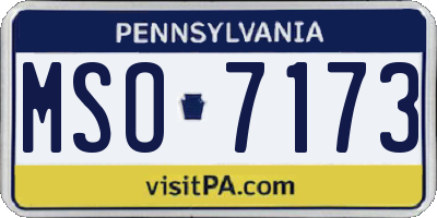PA license plate MSO7173