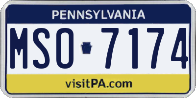 PA license plate MSO7174