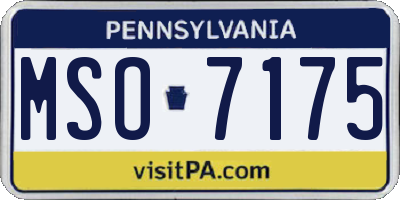 PA license plate MSO7175