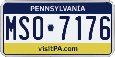 PA license plate MSO7176