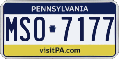 PA license plate MSO7177