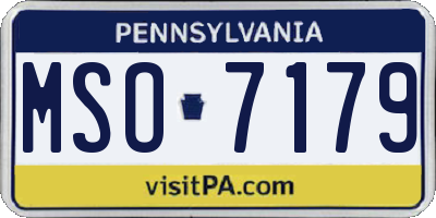 PA license plate MSO7179