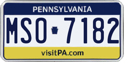 PA license plate MSO7182
