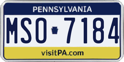 PA license plate MSO7184