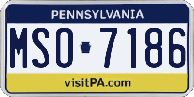 PA license plate MSO7186