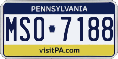 PA license plate MSO7188