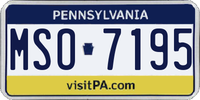 PA license plate MSO7195