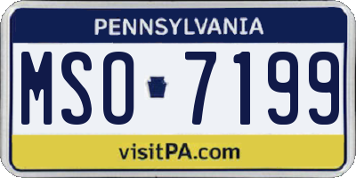 PA license plate MSO7199