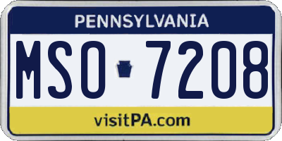 PA license plate MSO7208