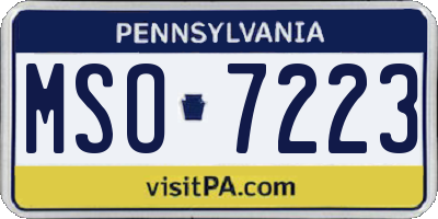 PA license plate MSO7223