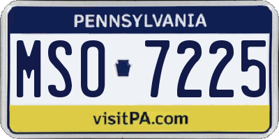 PA license plate MSO7225