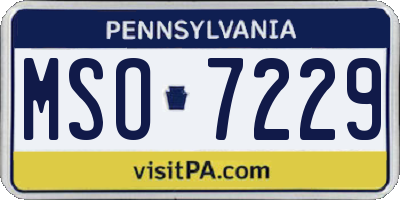 PA license plate MSO7229