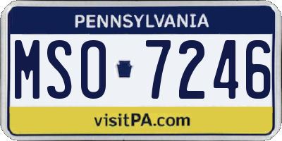 PA license plate MSO7246